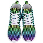 Rainbow Skull Checkerboard Women s Lightweight High Top Sneakers