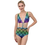 Rainbow Skull Checkerboard Tied Up Two Piece Swimsuit