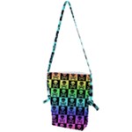 Rainbow Skull Checkerboard Folding Shoulder Bag