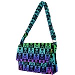 Rainbow Skull Checkerboard Full Print Messenger Bag (S)