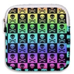 Rainbow Skull Checkerboard Mini Square Pouch