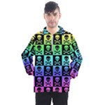 Rainbow Skull Checkerboard Men s Half Zip Pullover
