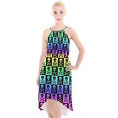 High-Low Halter Chiffon Dress  