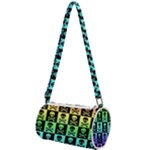 Rainbow Skull Checkerboard Mini Cylinder Bag