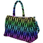 Rainbow Skull Checkerboard Duffel Travel Bag