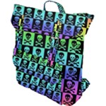 Rainbow Skull Checkerboard Buckle Up Backpack