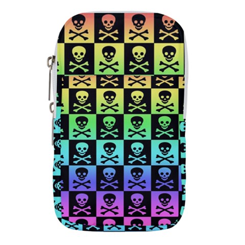 Rainbow Skull Checkerboard Waist Pouch (Small) from ArtsNow.com