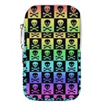 Rainbow Skull Checkerboard Waist Pouch (Small)
