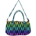 Rainbow Skull Checkerboard Removal Strap Handbag