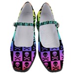 Rainbow Skull Checkerboard Women s Mary Jane Shoes