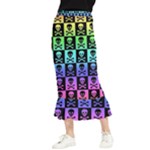 Rainbow Skull Checkerboard Maxi Fishtail Chiffon Skirt