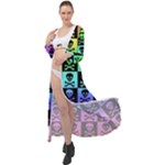 Rainbow Skull Checkerboard Maxi Chiffon Beach Wrap