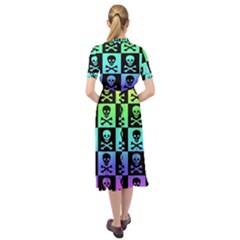 Keyhole Neckline Chiffon Dress 
