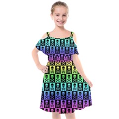 Kids  Cut Out Shoulders Chiffon Dress 