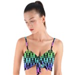 Rainbow Skull Checkerboard Woven Tie Front Bralet