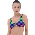 Rainbow Skull Checkerboard Ring Detail Bikini Top