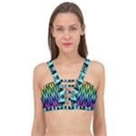 Rainbow Skull Checkerboard Cage Up Bikini Top