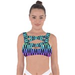 Rainbow Skull Checkerboard Bandaged Up Bikini Top