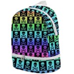 Rainbow Skull Checkerboard Zip Bottom Backpack