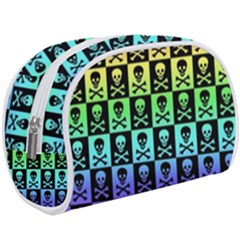 Rainbow Skull Checkerboard Make Up Case (Large) from ArtsNow.com