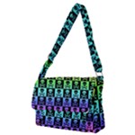 Rainbow Skull Checkerboard Full Print Messenger Bag (M)
