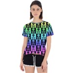 Rainbow Skull Checkerboard Open Back Sport Tee