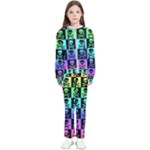 Rainbow Skull Checkerboard Kids  Tracksuit
