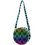 Rainbow Skull Checkerboard Crossbody Circle Bag