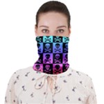 Rainbow Skull Checkerboard Face Covering Bandana (Adult)