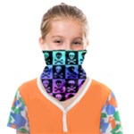 Rainbow Skull Checkerboard Face Covering Bandana (Kids)