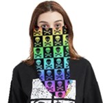 Rainbow Skull Checkerboard Face Covering Bandana (Triangle)