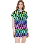 Rainbow Skull Checkerboard Chiffon Lounge Set