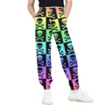 Rainbow Skull Checkerboard Kids  Elastic Waist Pants