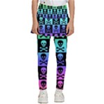 Rainbow Skull Checkerboard Kids  Skirted Pants