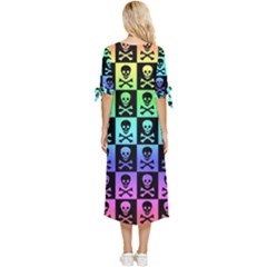 Bow Sleeve Chiffon Midi Dress 