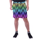 Rainbow Skull Checkerboard Men s Pocket Shorts