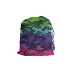 Rainbow Camouflage Drawstring Pouch (Medium)