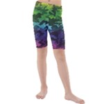 Rainbow Camouflage Kids  Mid Length Swim Shorts