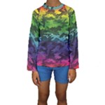 Rainbow Camouflage Kids  Long Sleeve Swimwear