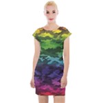 Rainbow Camouflage Cap Sleeve Bodycon Dress