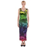 Rainbow Camouflage Fitted Maxi Dress