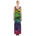 Rainbow Camouflage Thigh Split Maxi Dress