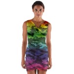 Rainbow Camouflage Wrap Front Bodycon Dress