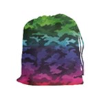 Rainbow Camouflage Drawstring Pouch (XL)