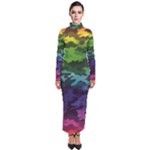 Rainbow Camouflage Turtleneck Maxi Dress