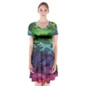 Short Sleeve V-neck Flare Dress 