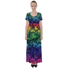 High Waist Short Sleeve Maxi Dress 