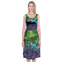 Rainbow Camouflage Midi Sleeveless Dress from ArtsNow.com