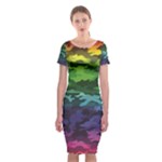 Rainbow Camouflage Classic Short Sleeve Midi Dress