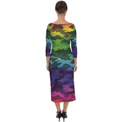 Quarter Sleeve Midi Bodycon Dress 